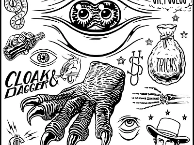 Flash Sheet art design flash sheet illustration illustrator printmaking tattoo flash vector
