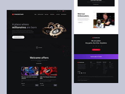 PokerStars Landing Page Concept blender3d casino figma landing poker typography ui ux web web design website website concept