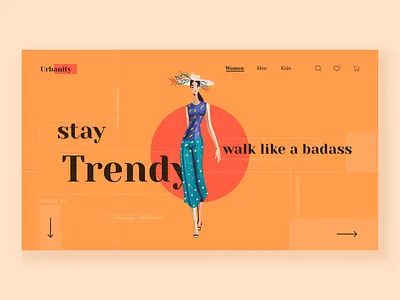 Urbanity - Fashion Store business concept dress ecommerce fashiondesign fashiondesigner landingpage minimal modern orange shop store style ui urban ux web webtrends