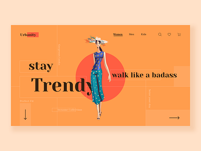Urbanity - Fashion Store business concept dress ecommerce fashiondesign fashiondesigner landingpage minimal modern orange shop store style ui urban ux web webtrends