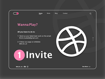 1 Invite adobe xd dribbble dribbble invite invitation invite invite giveaway invites ui ux