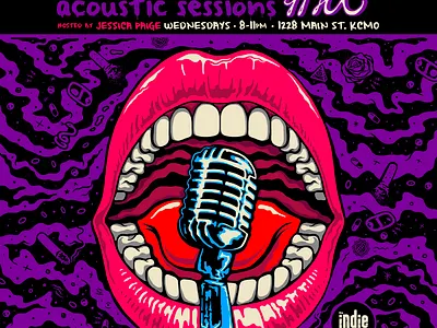 Open Mic art concert flyer concert poster design gig poster illustration illustrator vector