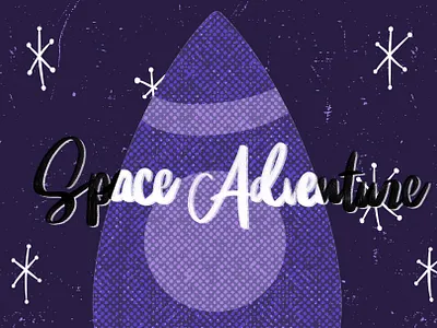 Space Adventure 1950 calligraphy design illustration lettering midcentury procreate retro rockabilly typography