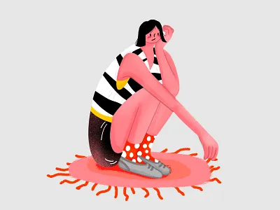 发呆 graphic design illustration 发呆情绪