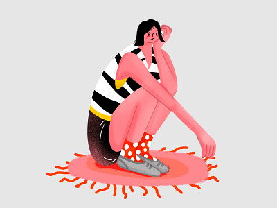 发呆 graphic design illustration 发呆情绪