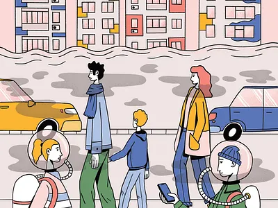 Air pollution air pollution city future illustration people pollution