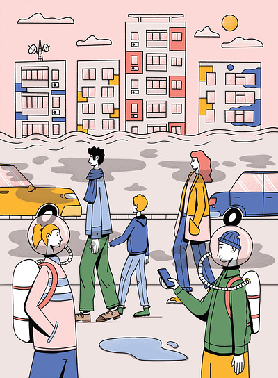 Air pollution air pollution city future illustration people pollution