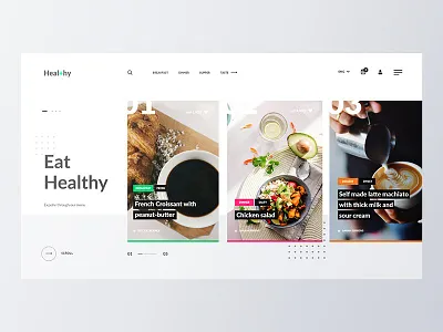 Health Food Blog Concept adobe xd blog concept design food health illustration ui ux web design