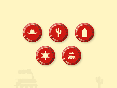 Spaghetti Westerns 60s badge cactus cowboy cowboy hat desert graphic design pins western westerns
