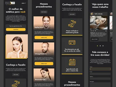 Facelin Responsive black color dark dark app dark mode dark theme dark ui design mobile product ui ux web webdesign