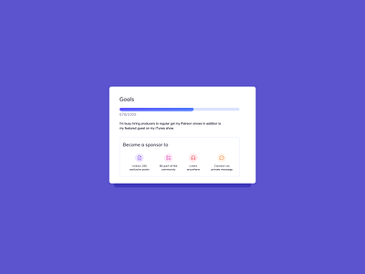 Goals Card UI Design analytics card card design card ui cards ildiesign oals progress progress bar statistics stats ui ui design ui design daily ui pattern ux ux design