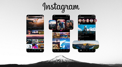 Instagram App (Redesign) (Dark Mode) app dark mode design instagram photography redesign ui ux xd