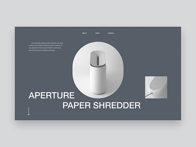Aperture Paper Shredder Landing Page — Web Design homepage landing landing page site ui ui design ux ux design web web design web page web site website
