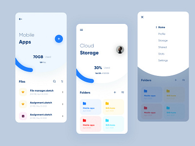 cloud storage cloud storage data design design app file manager files minimal ui uiux