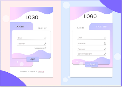 Login Register Simple design light purple register ui