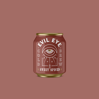Evil Eye - Sweet Spiced can coffee cold brew eye hand lettered illustration mystical packaging short can vintage