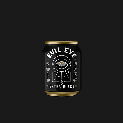 Evil Eye - Extra Black can cold brew cold brew coffee eye mystical packaging short can vintage