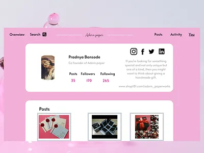 User Profile daily 100 challenge dailyui dailyui006