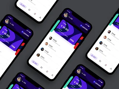 Multiple Angled iPhone X Purple ui 概念
