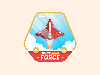 Space force ✨ art badge cloud color design drawing fly graphicdesign graphisme icon illustration imagination logo planet sky space spaceforce spaceship type work