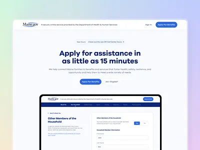 Government Assistance Landing Page Redesign food stamps government government assistance landing page professional ui web design