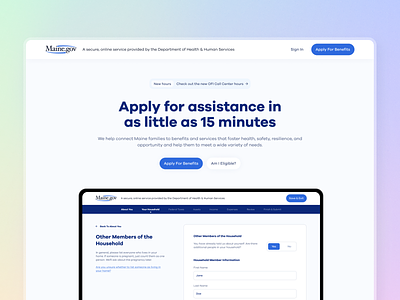 Government Assistance Landing Page Redesign food stamps government government assistance landing page professional ui web design