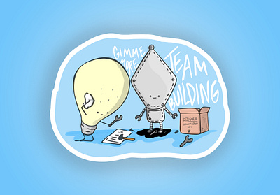 Team Building - The sticker digital illustration illustration procreate sticker swag