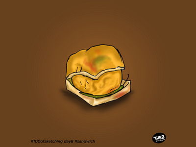 100 days of Sketch Day 8 Sandwich 100days2020 100daysofsketching adobe illustrator adobe photoshop artskepper artskeppers daily art desi digital painting food illustration illustrations indian sandwich vadai