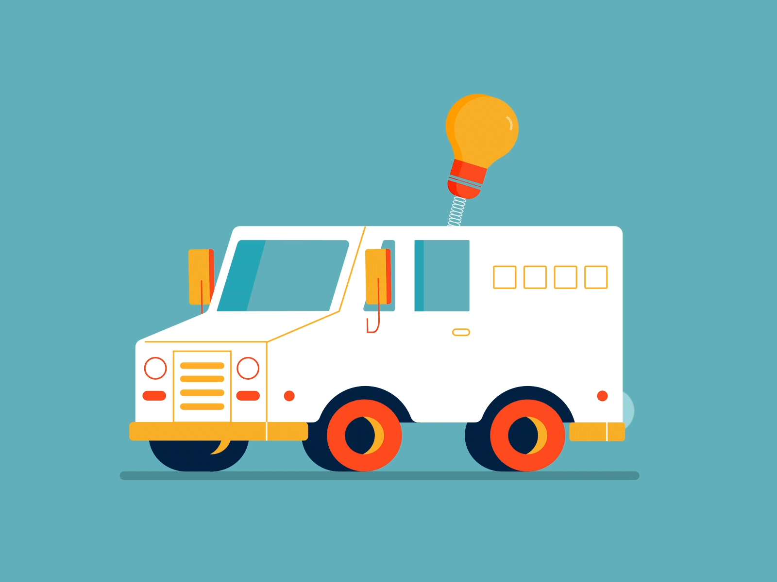 Delivering Efficiency animation concept creative efficiency energy gif light bulb van