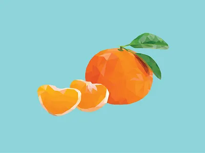 Polygonal Tangerine fruit fruit illustration illustration polygonal polygonal art polygonal graphics