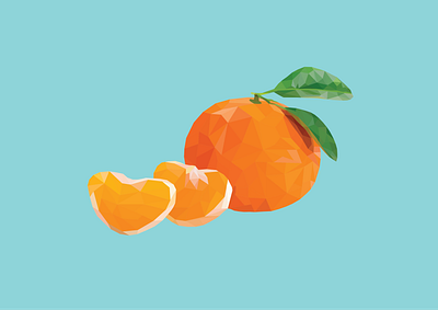 Polygonal Tangerine fruit fruit illustration illustration polygonal polygonal art polygonal graphics