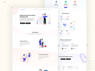 Agency Website Home Page adobe xd agency branding design figma flat home page illustration ui uidesign vector website