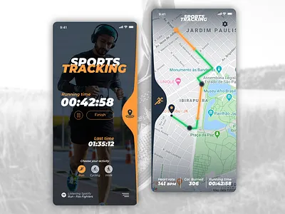 Daily UI #020 - Location Tracker app daily 100 challenge daily ui dailyui dailyui020 design map running sport tracking ui ui design ux uxdesign