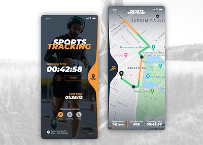 Daily UI #020 - Location Tracker app daily 100 challenge daily ui dailyui dailyui020 design map running sport tracking ui ui design ux uxdesign