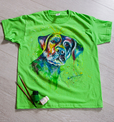 hand-painted T-shirt, dog Cane Corso apparel art design drawing fashion hand painted handmade painting style