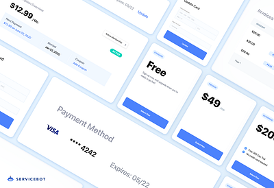 Embedded Billing Components | Servicebot app design billing checkout components credit card embedded payment form pricing product design saas saas app saas design subscription uidesign