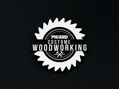 Custom Wood Working Company Logo box branding business company costume creative creative logos design illustration logo logo template logodesign logos picard print logo vector white