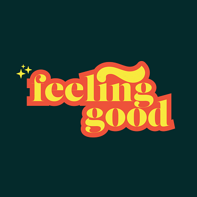 Feeling Good branding design feeling good green illustration illustrator lettering minimal nebraska red typography vector yellow