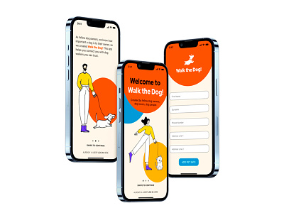 Dog Walking App design pasibe design product design ui
