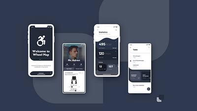 Wheel Map adobe xd brand design icon logo shape statistics task to do ui uiux user experience ux wheelchair