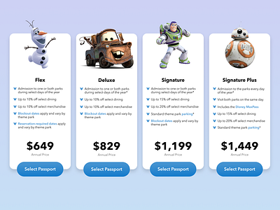 Daily UI 030—Pricing Table daily daily 030 daily ui daily ui 030 dailyui dailyuichallenge design disney figma interface pricing table ui ui design web web design