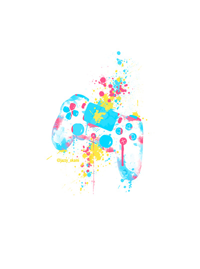 Ps4 Controller Color Splash design digital painting gamer gaming app graphic design photomanipulation photoshop playstation 4 playstation5 sony video games