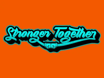 Stronger Together Fist Bump illustration typography vector