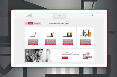 Industry - Material Handling Rental aurélie dassonville availabilities booking booking system calendar calendar design cards design cart conciergerie factory greyscale handling icons set industry pixeloscopia rental reservation ui design ux design