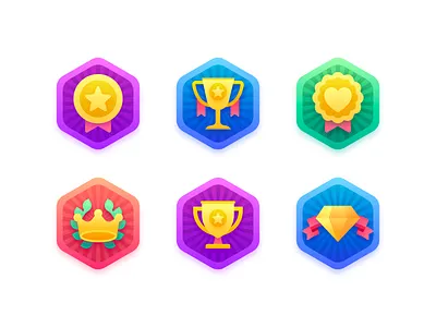 Rewards achievements app colorful design icon set icons icons pack illustration logo rewards ui ux vector
