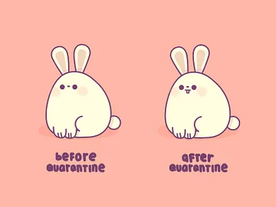Bunny bunnies bunny cute design funny graphic happy humor illustration kawaii kid minimal quarantine rabbit rabbits