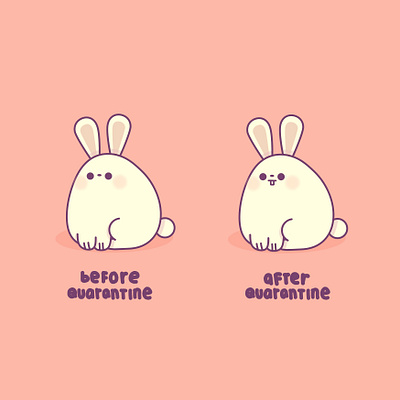 Bunny bunnies bunny cute design funny graphic happy humor illustration kawaii kid minimal quarantine rabbit rabbits