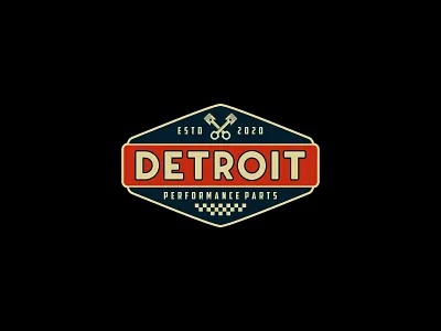Detroit Performance Parts Logo 99designs badge logo branding charming classic design logo patch design sleek vector