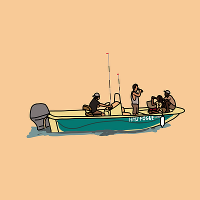 Outer Banks HMS Pogue boat boats digital illustration drawing hms pogue illustration illustration digital john b kiara netflix north carolina obx outer banks outer banks netflix pogues power boat