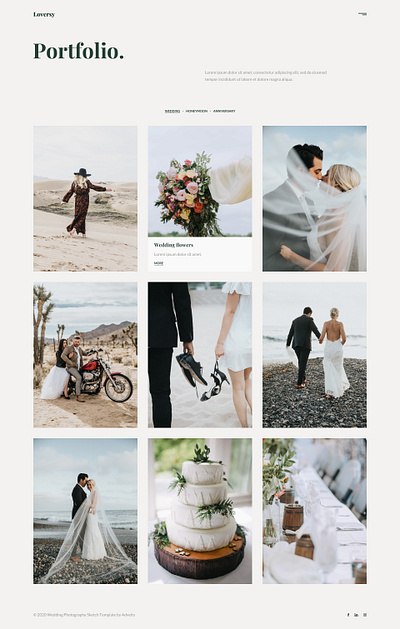 Loversy - Wedding Photography WordPress Theme agency blog clean elementor gallery masonry minimal modern photographer photography portfolio responsive wedding wedding photography